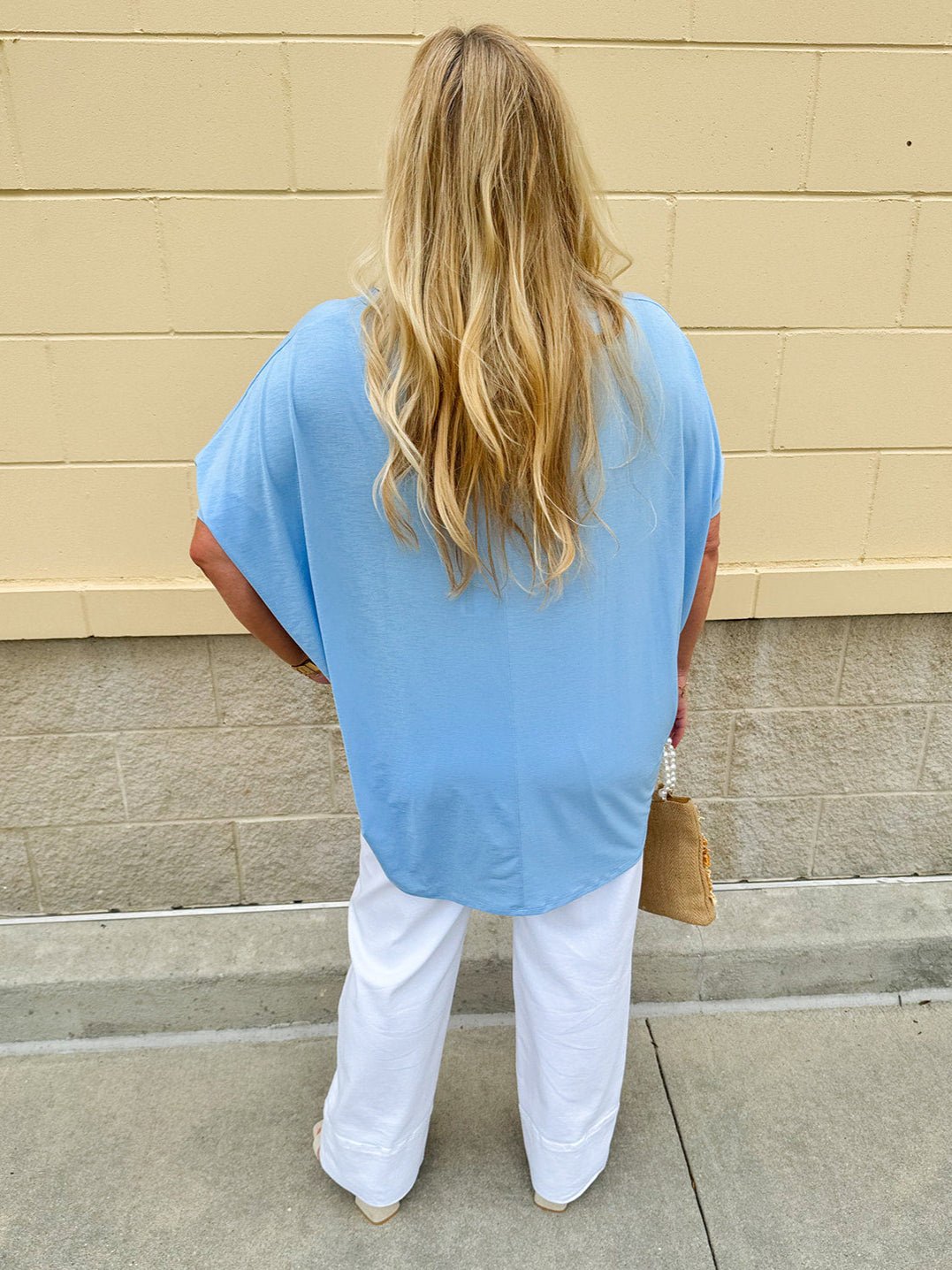 {FINAL SALE} Happy Hour Dolman Sleeve Top in Sky Blue - The Pink Pineapple 850