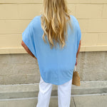 {FINAL SALE} Happy Hour Dolman Sleeve Top in Sky Blue - The Pink Pineapple 850