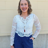 {FINAL SALE} Harbor Stripe Navy Linen Shorts - The Pink Pineapple 850