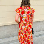 {FINAL SALE} Harvest Bloom Collared Midi Dress - The Pink Pineapple 850