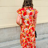 {FINAL SALE} Harvest Bloom Collared Midi Dress - The Pink Pineapple 850
