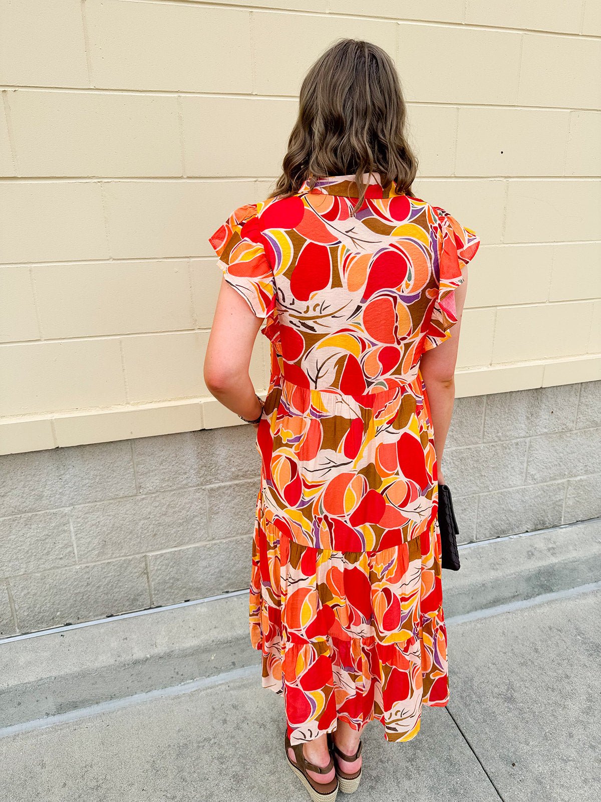 {FINAL SALE} Harvest Bloom Collared Midi Dress - The Pink Pineapple 850