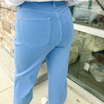 {FINAL SALE} Judy Blue The April Tummy Control Wide Leg Jeans - Curvy - The Pink Pineapple 850
