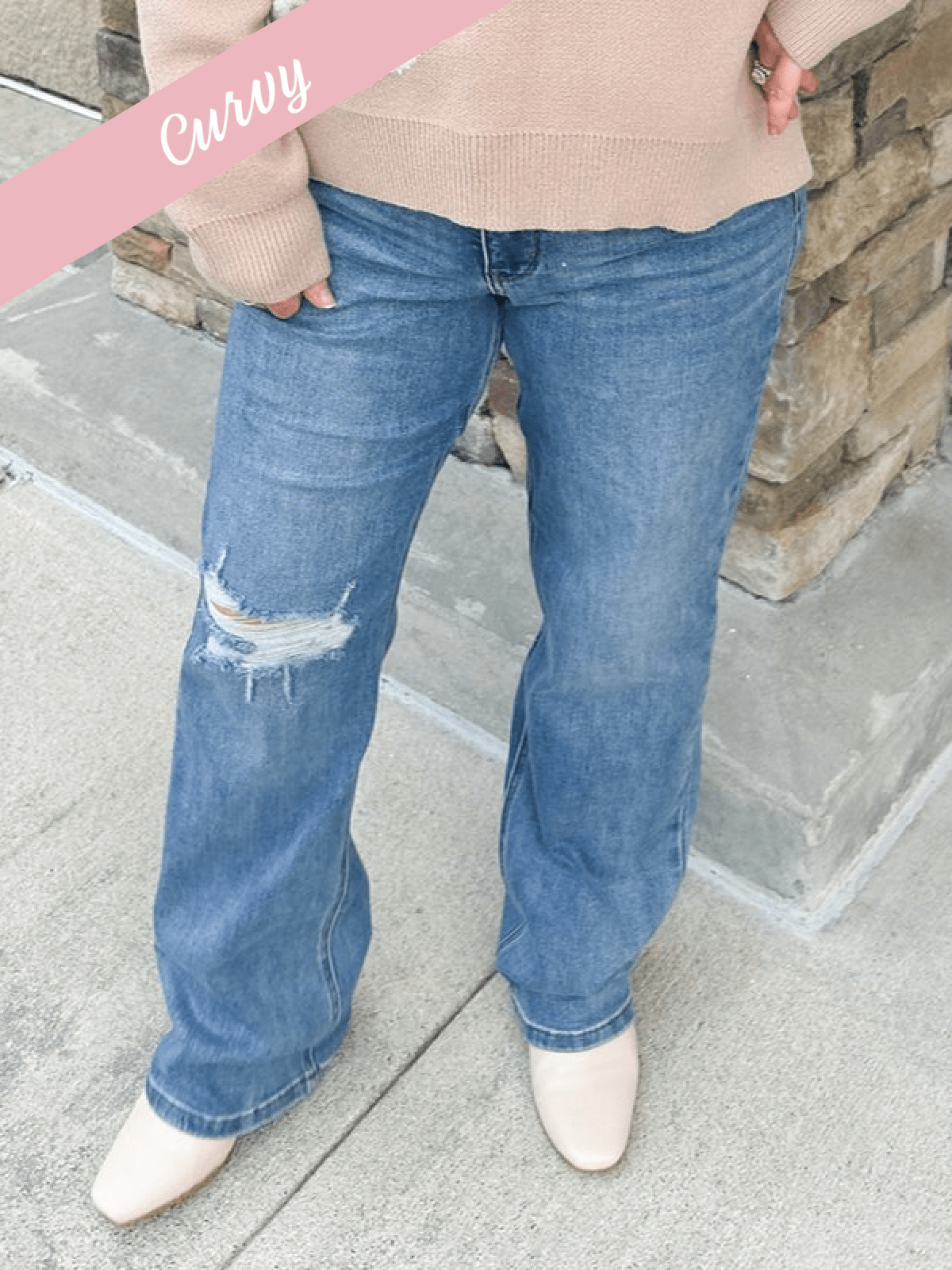 {FINAL SALE} Judy Blue The Camille High Waist Tummy Control 90's Straight Jeans - Plus Size - The Pink Pineapple 850