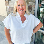 {FINAL SALE} Keeping It Simple White Tunic Top - The Pink Pineapple 850