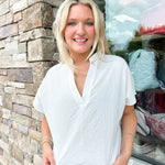 {FINAL SALE} Keeping It Simple White Tunic Top - The Pink Pineapple 850