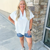 {FINAL SALE} Keeping It Simple White Tunic Top - The Pink Pineapple 850