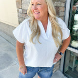 {FINAL SALE} Keeping It Simple White Tunic Top - The Pink Pineapple 850