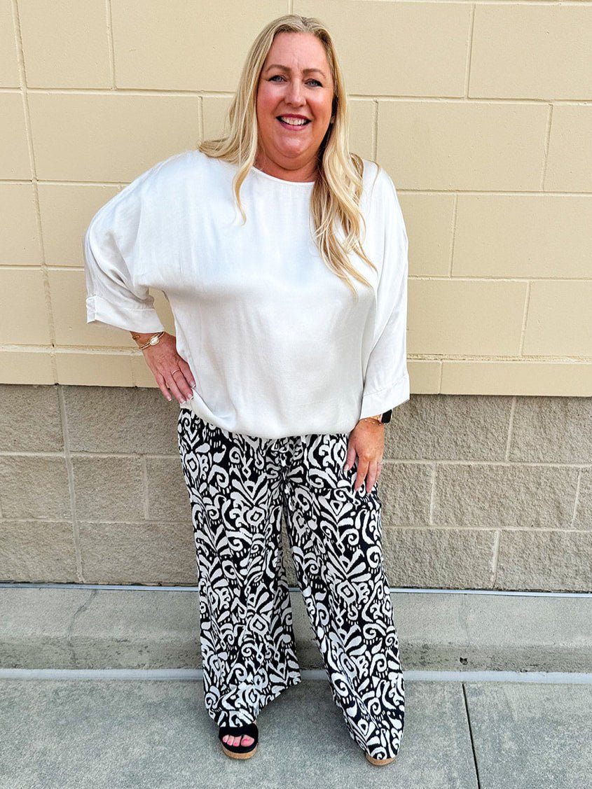 {FINAL SALE} Key to my Heart Satin Blouse {Made in Italy} - The Pink Pineapple 850