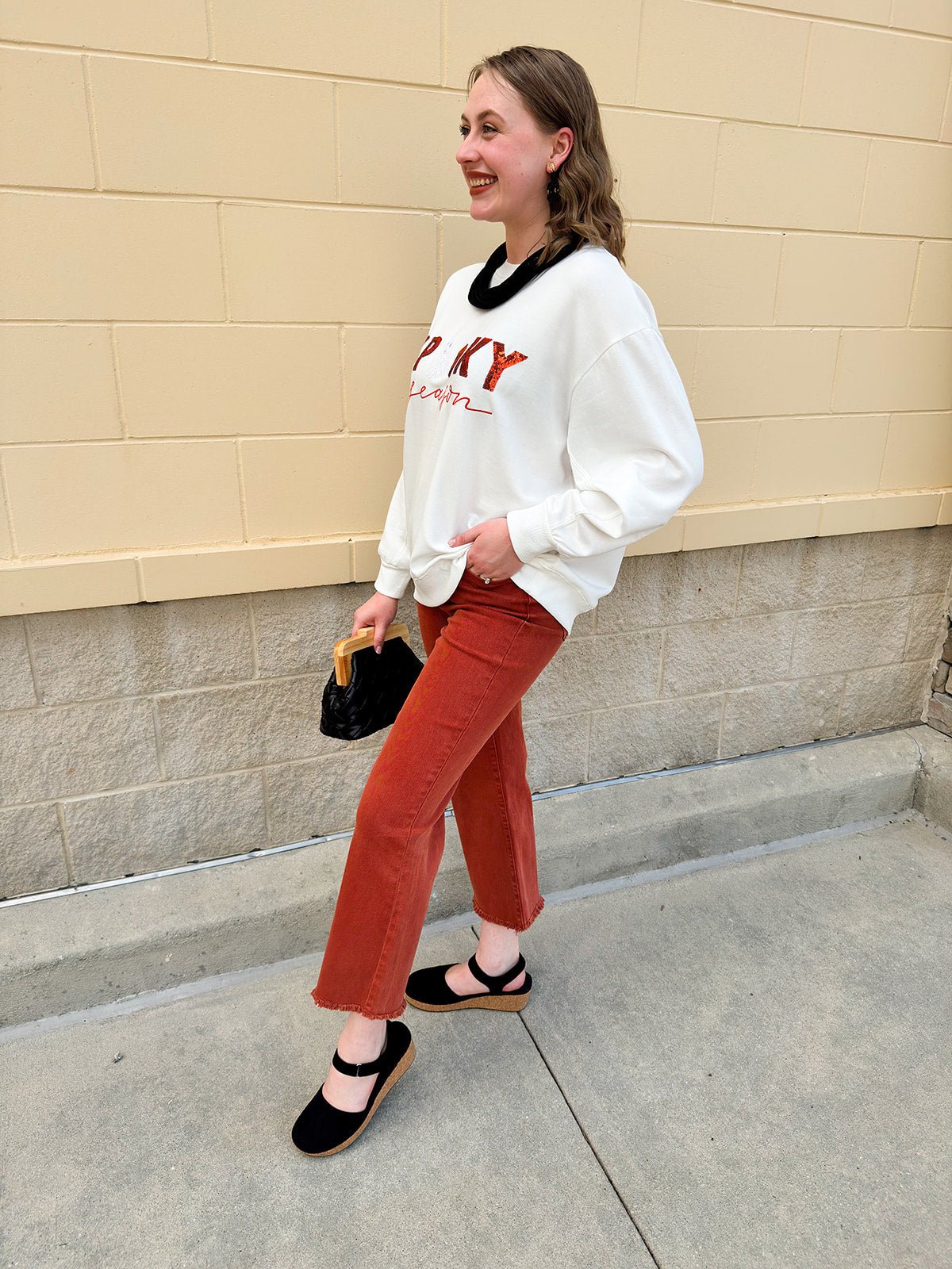 {FINAL SALE} [Mary Square] Sarah Spooky Season Sweatshirt - The Pink Pineapple 850