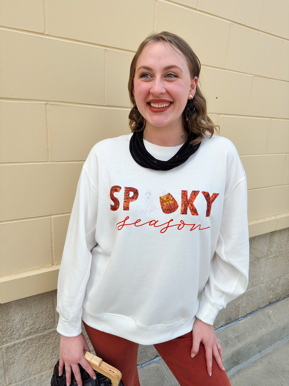 {FINAL SALE} [Mary Square] Sarah Spooky Season Sweatshirt - The Pink Pineapple 850