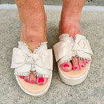 {FINAL SALE} [Matisse] Sunda Raffia Bow Sandals - The Pink Pineapple 850