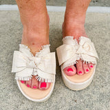 {FINAL SALE} [Matisse] Sunda Raffia Bow Sandals - The Pink Pineapple 850