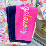 {FINAL SALE} Mudpie Getaway Pink Beach Towel - The Pink Pineapple 850