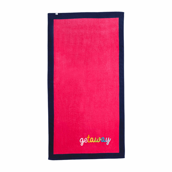 {FINAL SALE} Mudpie Getaway Pink Beach Towel - The Pink Pineapple 850