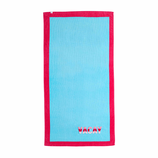 {FINAL SALE} Mudpie Vacay Blue Beach Towel - The Pink Pineapple 850
