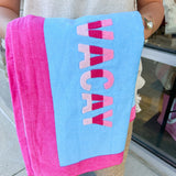 {FINAL SALE} Mudpie Vacay Blue Beach Towel - The Pink Pineapple 850