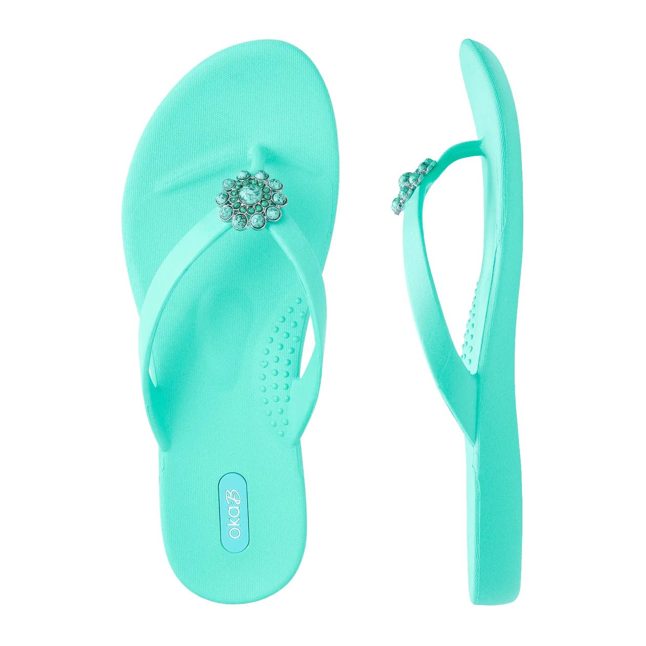 {FINAL SALE} Oka - B Ricky Flip Flops - Sea Glass - The Pink Pineapple 850