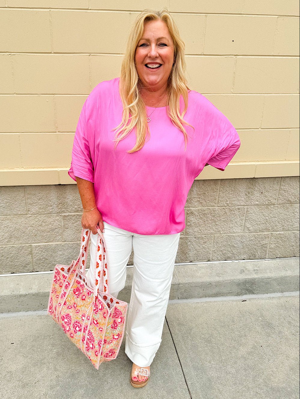 {FINAL SALE} Pink Lemonade Dolman Sleeve Top - The Pink Pineapple 850