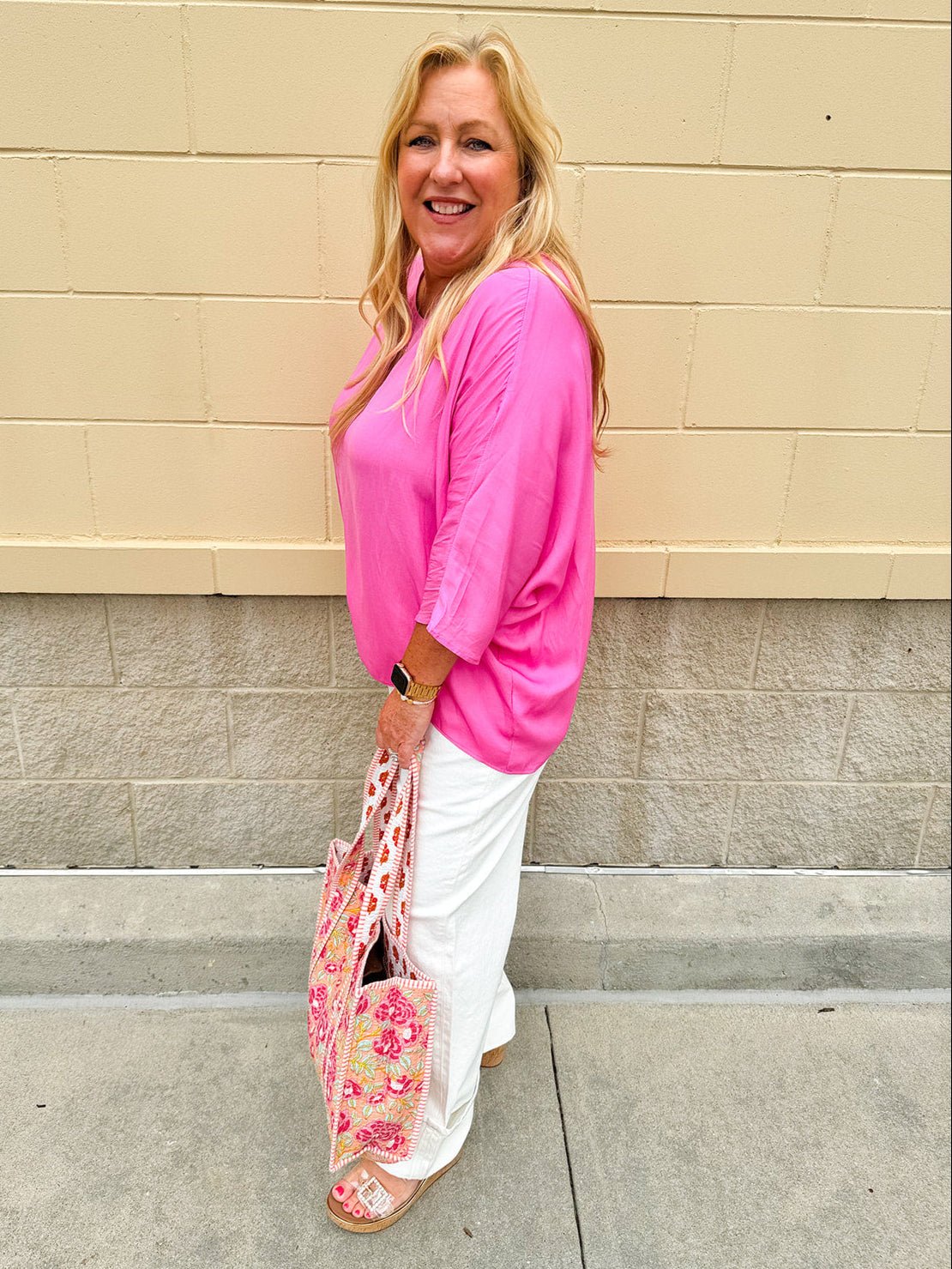 {FINAL SALE} Pink Lemonade Dolman Sleeve Top - The Pink Pineapple 850