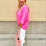 {FINAL SALE} Pink Lemonade Dolman Sleeve Top - The Pink Pineapple 850