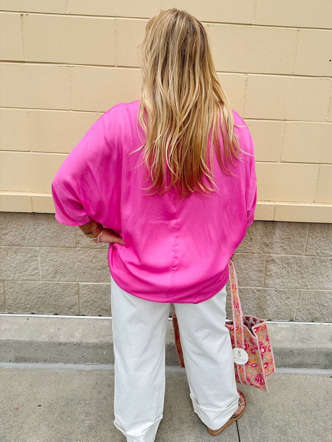 {FINAL SALE} Pink Lemonade Dolman Sleeve Top - The Pink Pineapple 850