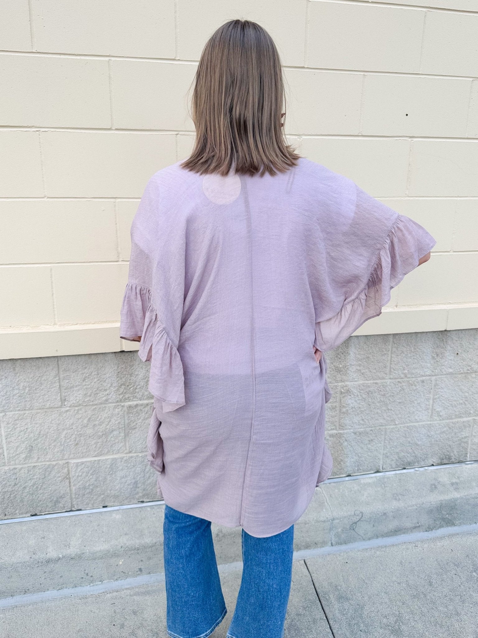 [FINAL SALE] Ruffle Reverie Duster in Mauve - The Pink Pineapple 850
