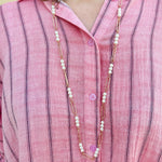 {FINAL SALE} Seabreeze Stripe Gauze Blouse in Pink - The Pink Pineapple 850