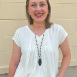 {FINAL SALE} Seashell Whisper Smocked Top - The Pink Pineapple 850