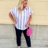 {FINAL SALE} Seaside Stripe Dolman Top - The Pink Pineapple 850