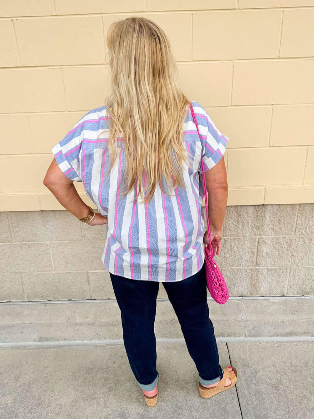 {FINAL SALE} Seaside Stripe Dolman Top - The Pink Pineapple 850