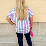 {FINAL SALE} Seaside Stripe Dolman Top - The Pink Pineapple 850