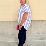 {FINAL SALE} Seaside Stripe Dolman Top - The Pink Pineapple 850