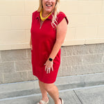 {FINAL SALE} Seminole Spirit Knit Polo Dress - The Pink Pineapple 850