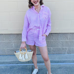 {FINAL SALE} Stripe to Meet You Button Detail Shorts - The Pink Pineapple 850