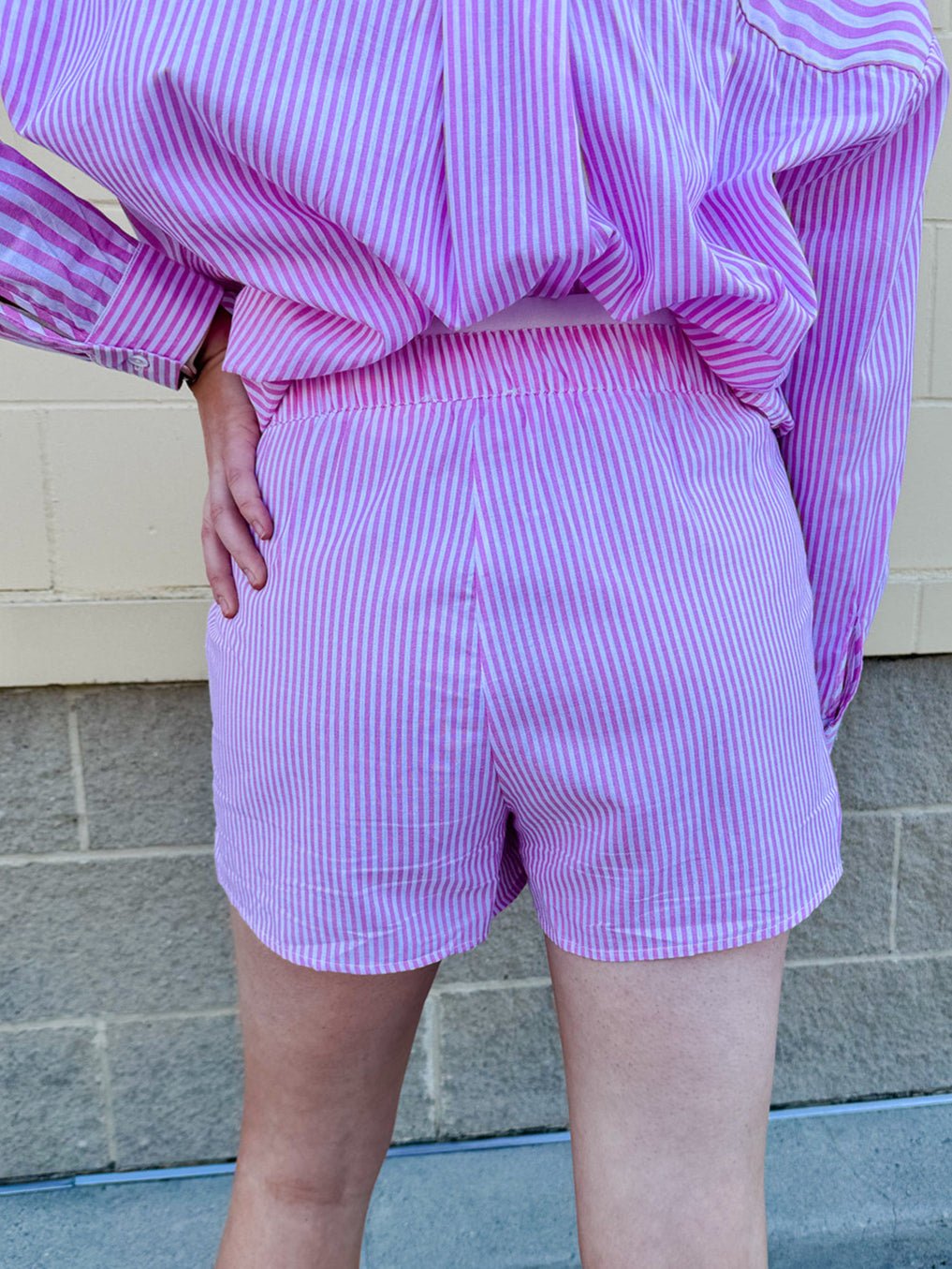 {FINAL SALE} Stripe to Meet You Button Detail Shorts - The Pink Pineapple 850