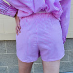 {FINAL SALE} Stripe to Meet You Button Detail Shorts - The Pink Pineapple 850