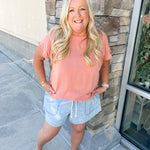 {FINAL SALE} Sunny Pier Chambray Denim Shorts - Curvy - The Pink Pineapple 850