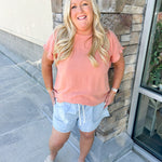 {FINAL SALE} Sunny Pier Chambray Denim Shorts - Curvy - The Pink Pineapple 850