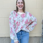 {FINAL SALE} Sweet Perspective Floral Sweater Knit Top in Ivory - The Pink Pineapple 850