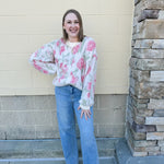 {FINAL SALE} Sweet Perspective Floral Sweater Knit Top in Ivory - The Pink Pineapple 850