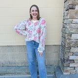 {FINAL SALE} Sweet Perspective Floral Sweater Knit Top in Ivory - The Pink Pineapple 850