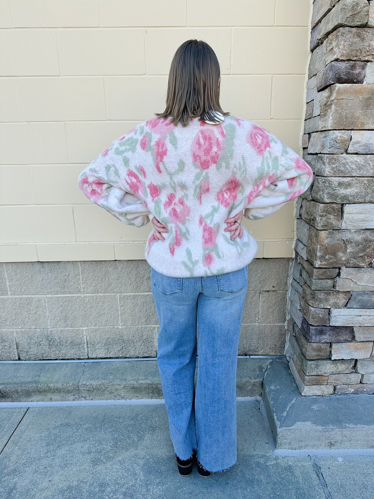 {FINAL SALE} Sweet Perspective Floral Sweater Knit Top in Ivory - The Pink Pineapple 850