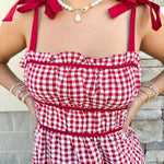 [FINAL SALE] Tailgate Cutie Gingham Dress - The Pink Pineapple 850