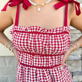 [FINAL SALE] Tailgate Cutie Gingham Dress - The Pink Pineapple 850