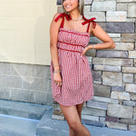 [FINAL SALE] Tailgate Cutie Gingham Dress - The Pink Pineapple 850