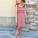 [FINAL SALE] Tailgate Cutie Gingham Dress - The Pink Pineapple 850