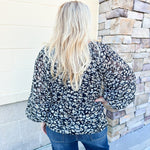 [FINAL SALE] Tea Garden Leopard Long Sleeve Blouse - The Pink Pineapple 850