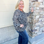 [FINAL SALE] Tea Garden Leopard Long Sleeve Blouse - The Pink Pineapple 850