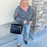 [FINAL SALE] Tea Garden Leopard Long Sleeve Blouse - The Pink Pineapple 850